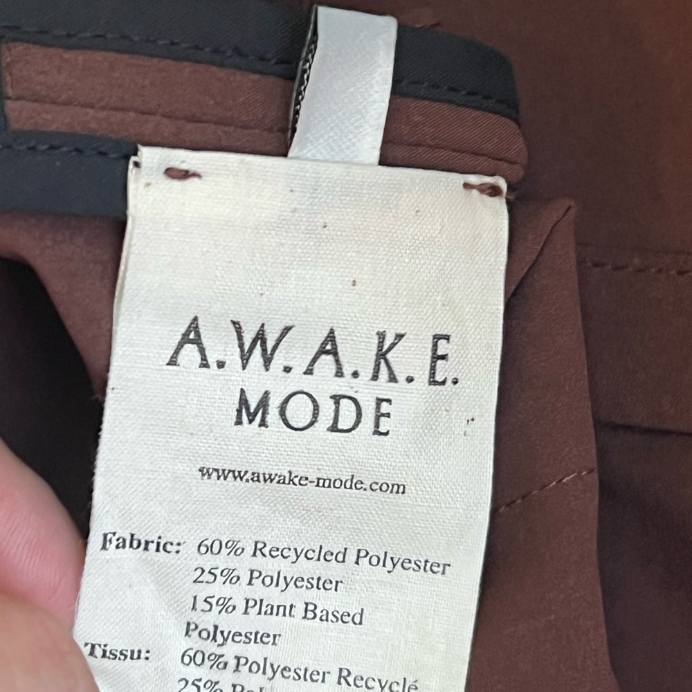 A.W.A.K.E. MODE Brown Architectural Flare Pants FR 46 US 12 NWT - Picture 9 of 13